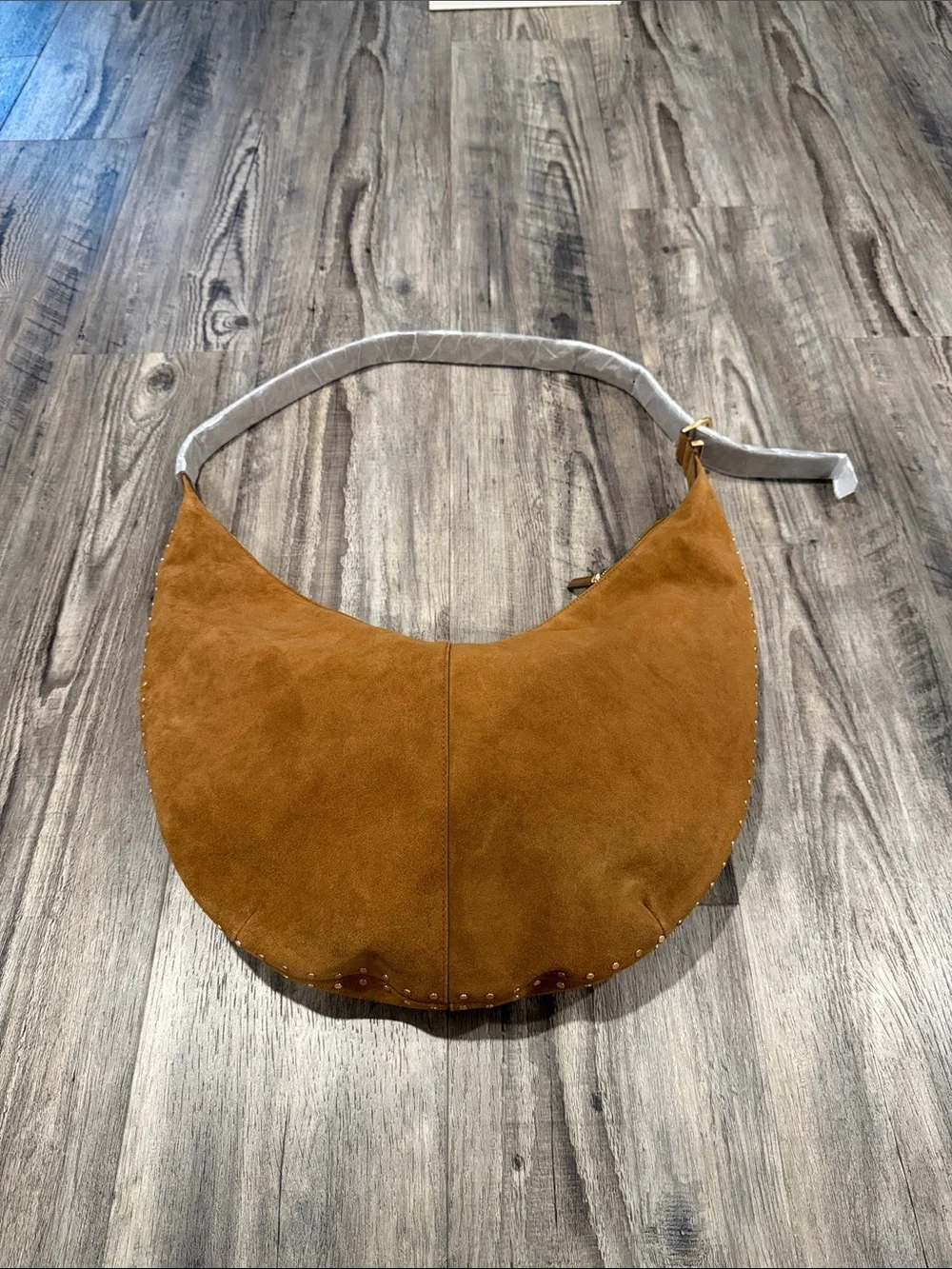 NWT Madewell The Essential Curve Shoulder Bag Studded Aged Cognac NEW WITH TAGS